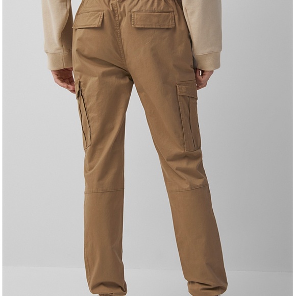 Light brown organic cotton utility cargo joggers pants NWT - Picture 2 of 15